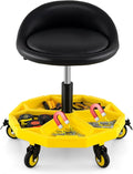Goplus Rolling Garage Stool, 20”-25” Height Adjustable Mechanic Stool by Goplus