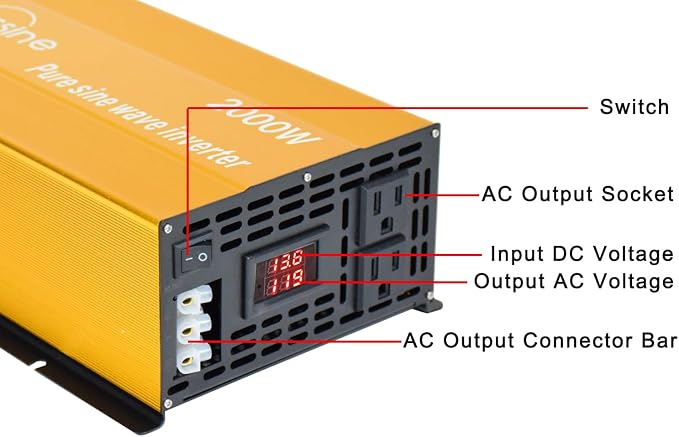 2000W Pure Sine Wave Inverter-36V DC to 110V 120V AC Power Converter - Image 2