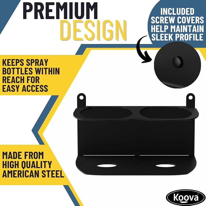 Koova Spray Bottle Holder Heavy Duty- Wall Mount Storage Rack - Image 2