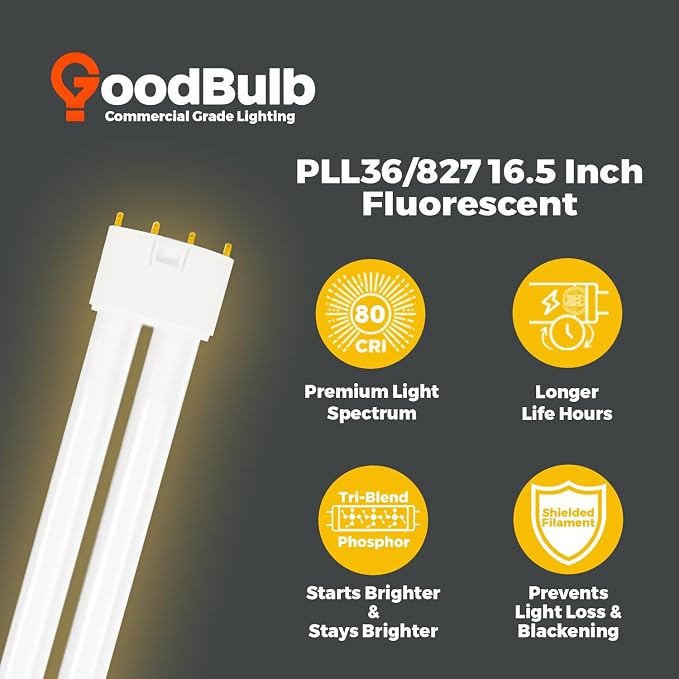 GoodBulb PLL36/827 | 36W 16.5" Twin Tube Compact Fluorescent Light Bulb | 4-pin - Image 4