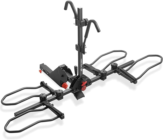 Arksen 2" Hitch Mounted Foldable Rack Quick Release Handle Smart Tilting 2-Bike by ARKSEN