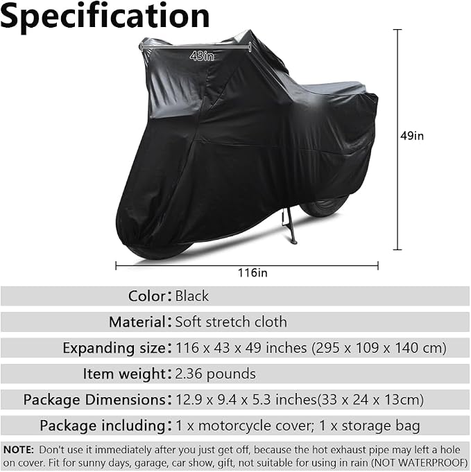 Motorcycle Cover Soft Stretch Waterproof Motor Cover Dustproof Durable - Image 2