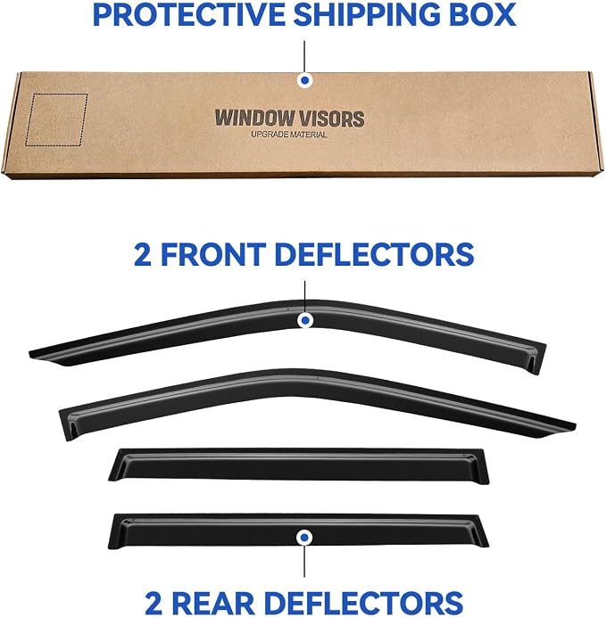 Window Visors Rain Guards for 2018-2024 Ford Expedition, Out-Channel Window - Image 5