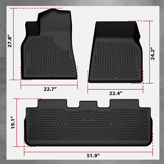G-Plus Floor Mats for Tesla Model Y 2020 2021 2022 2023 2024 TPE Custom Fit All - Image 8