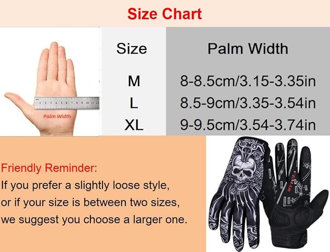 Skull Ghost Touchscreen Compatible Riding MTB Bike Gloves - Image 3