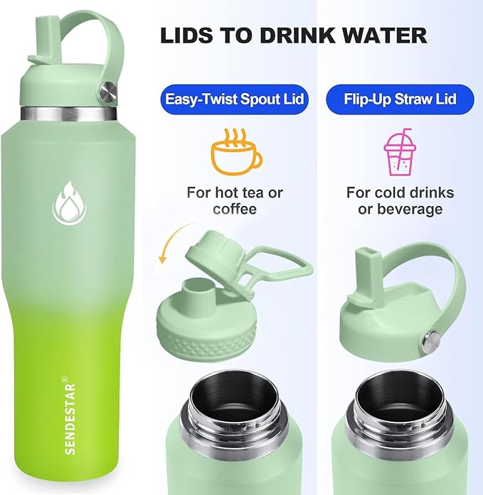 SENDESTAR SENDESTAR 40oz Stainless Steel Water Bottle, Double Wall Vacuum - Image 3