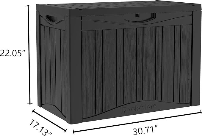 50 Gallon Lockable Resin Deck Box, Waterproof & UV-Resistant Outdoor Storage Box - Image 2