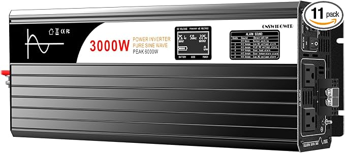 Xijia LCD-Display 3000W dc 48v to 110V 120V ac 60HZ Pure sine Wave Solar by XIJIA
