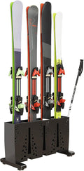 Heavy Duty Metal Ski Storage Rack, 4 Pair Freestanding Steel Ski Holder by TOCRETOARE