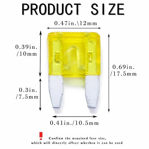 100 Pack Auto Fuses 20 AMP APM/ATM 32V Mini Blade Style Fuses 20A Short Circuit - Image 2