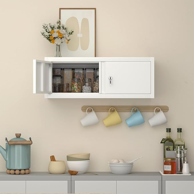 LUCYPAL Metal Storage Cabinet, Garage Wall Mounted Storage Cabinet - Image 6