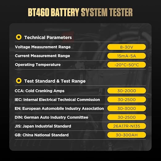 Automotive Battery Load Tester 12V/24V 100-2400 CCA Car Battery Analyzer - Image 8