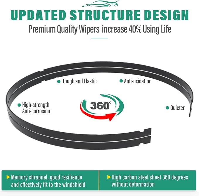 24" 18" 12" Windshield Wiper Blades Replacement - Image 6