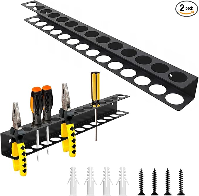2 Pack Screwdriver Plier Organizer Wall Mount Steel Wall Mount Tool Storage by CCAENI