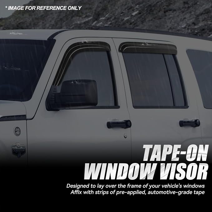 Auto Dynasty 4Pcs Carbon Fiber Pattern Window Visors Compatible - Image 3