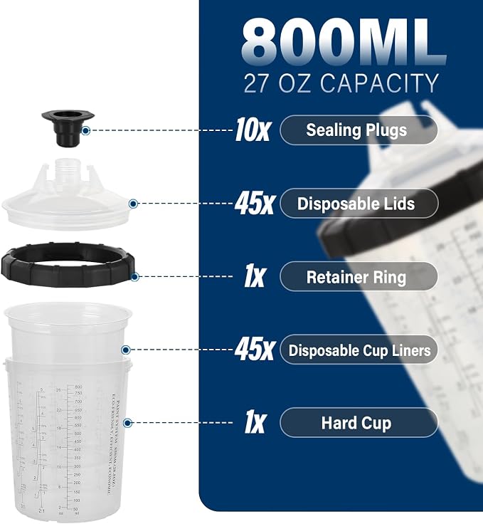Disposable Paint Spary Gun Cups, Spray Paint Cup Kit - Image 2