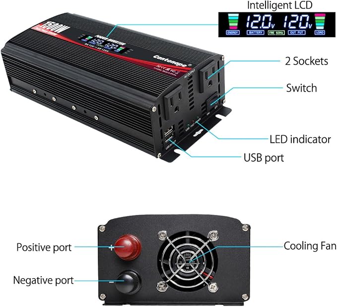 1500W Power Inverter 12V to 110V/120V Car Charger Converter - Image 2