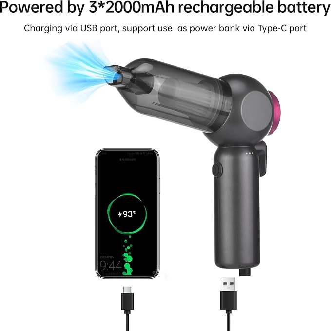Car Vacuum Portable Handheld Cordless Vacuums, 20000PA Suction, 6000mAh Blower - Image 5