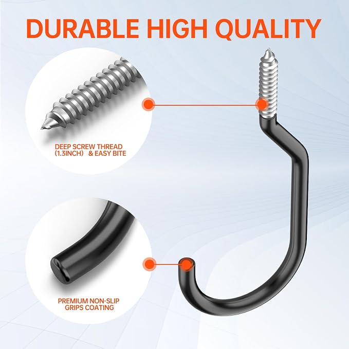 8-Pack Heavy Duty Bike Hook, Loading Capacity 100 LBS, 6 inch, Bike Hooks - Image 3