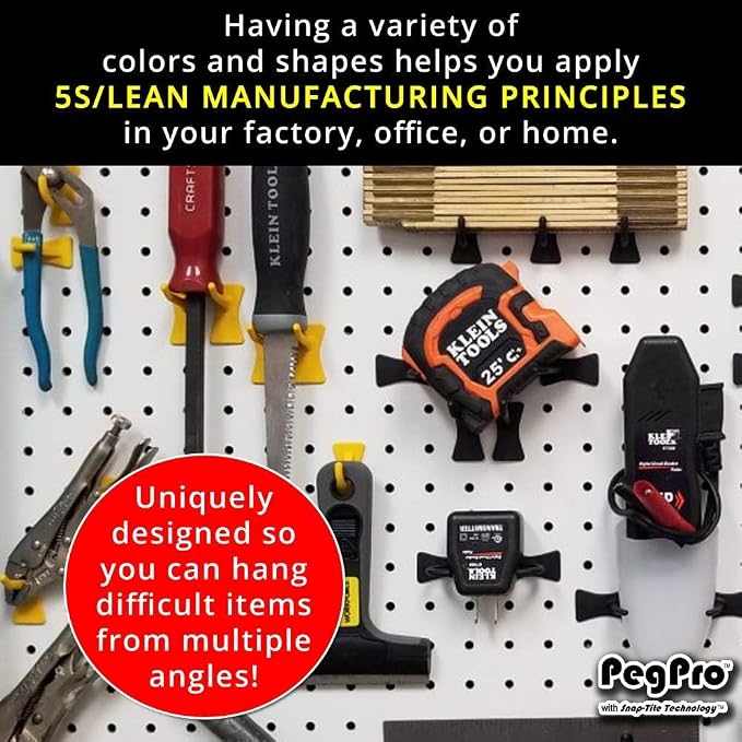 PegPro® 2" Hooks Kit for Standard “Wood Fiber” pegboard – Durable Plastic - Image 8