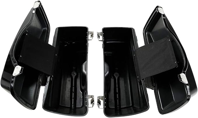 XFMT Motorcycle Saddlebags Vivid Black Hard Saddle Bags Trunk - Image 8