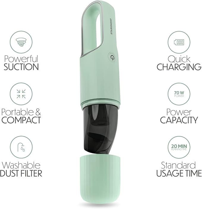 STARUMENT Vacuum Cleaner for Dust, Pet Hair Dirt Home, Car Interior Lightweight - Image 3