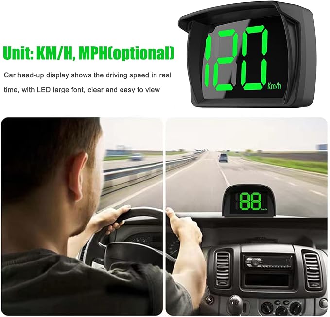 Shkalacar Car HUD Headup Display KM/H MPH GPS Digital Speedometer - Image 3