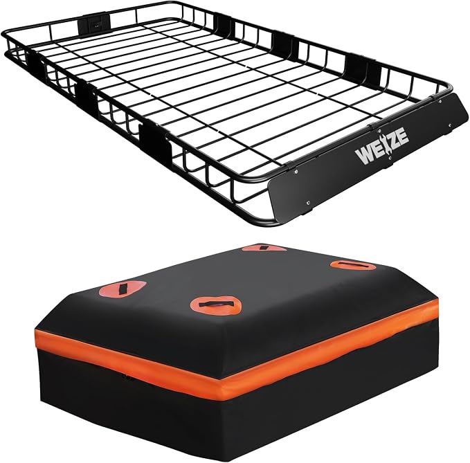 WEIZE Heavy Duty 64"x 39" Roof Rack, Rooftop Cargo Carrier Basket by WEIZE
