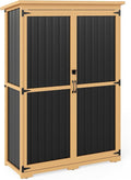 Outdoor Storage Shed with Adjustable Shelf, Wood & Metal Storage Cabinet by MAGAZOOPET
