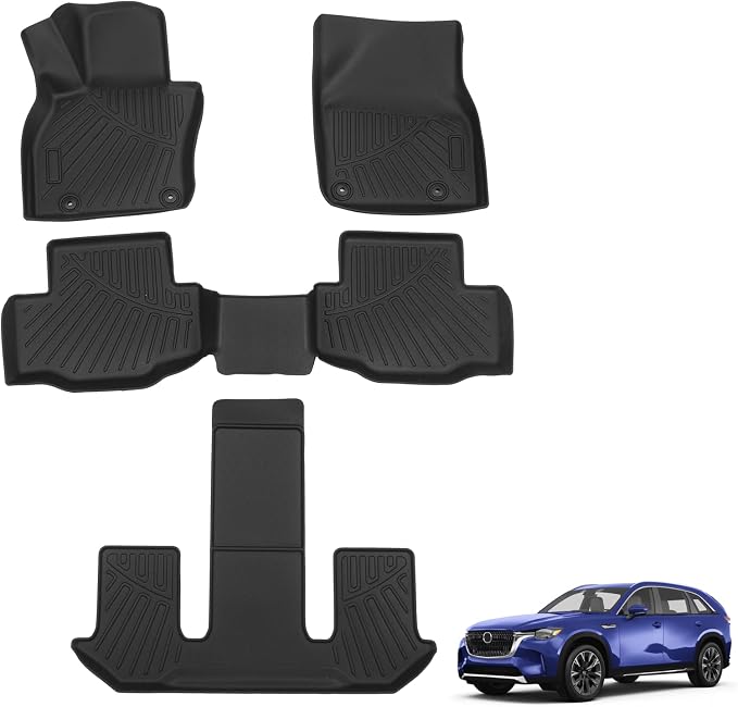 Powerty Floor Mats for 2024 2025 Mazda CX-90 CX90 PHEV Accessories Floor Liners by Powerty