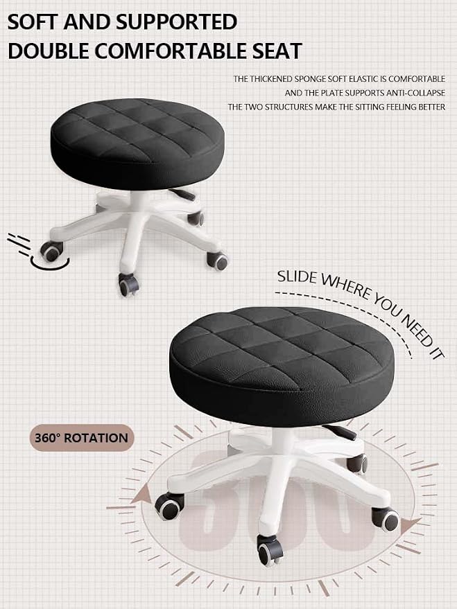 Small Chair Round Rolling Stool - Image 5