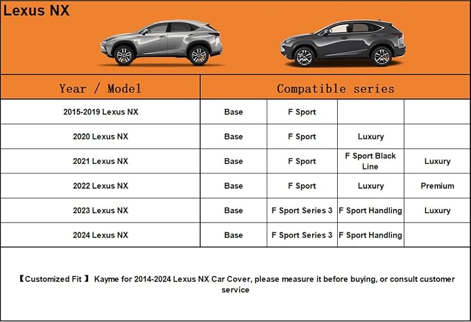 Kayme 7 Layers SUV Car Cover Custom Fit Lexus NX 300 350 Waterproof All Weather - Image 6