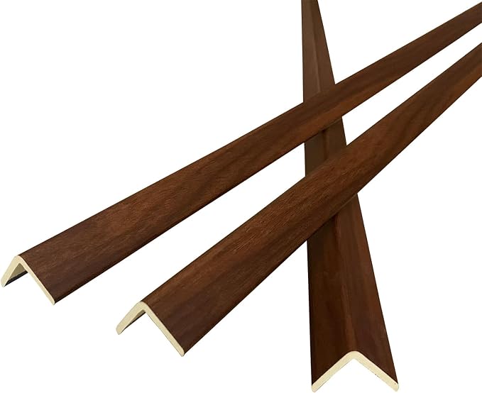 Wall Corner Protector 6PCS 45" Corner Molding Trim Walnut Wood Grain Corner by Yutianli