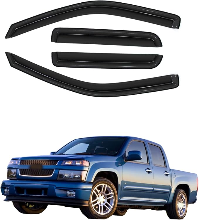 Window Visors Compatible with 2004-2012 Chevy Colorado/GMC Canyon Crew Cab by GLDIFA