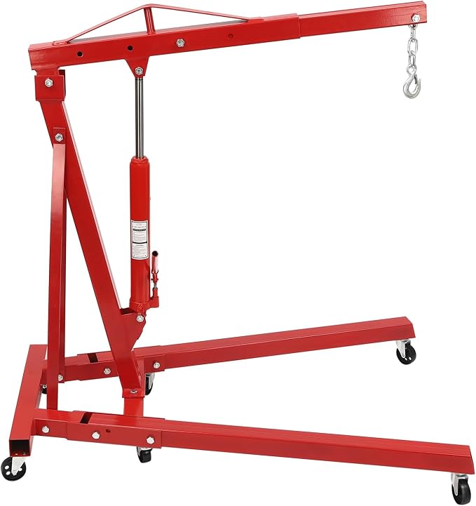 Engine Hoist 2 Ton Folding Engine Lift Folding Cherry 6.89Ft Picker Shop Crane by Unknown