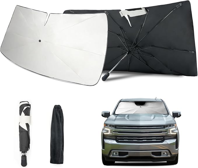 2019-2025 Upgraded for Chevy Silverado 1500 Sunshade, Portable Foldable Sunshade by Raspillere