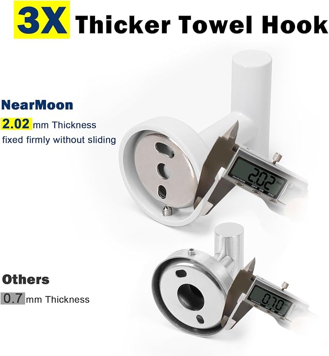 NearMoon Bath Towel Hooks- SUS 304 Stainless Steel Robe Hook Holder, Heavy Duty - Image 4