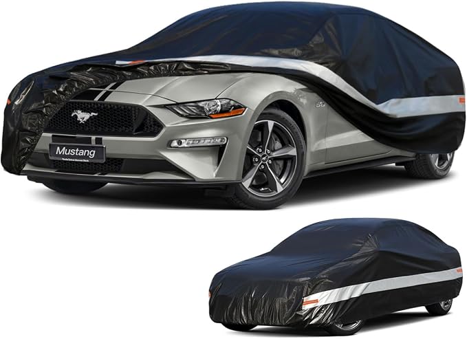 10 Layers Car Cover Custom Fit for Ford Mustang, GT500 Waterproof All Weather by Holthly