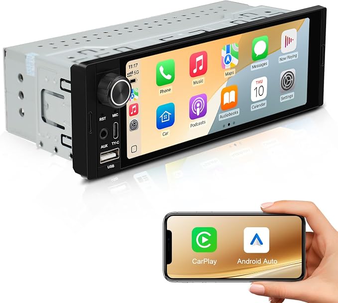 6.36" Single DIN Car Stereo by AINAVIGO