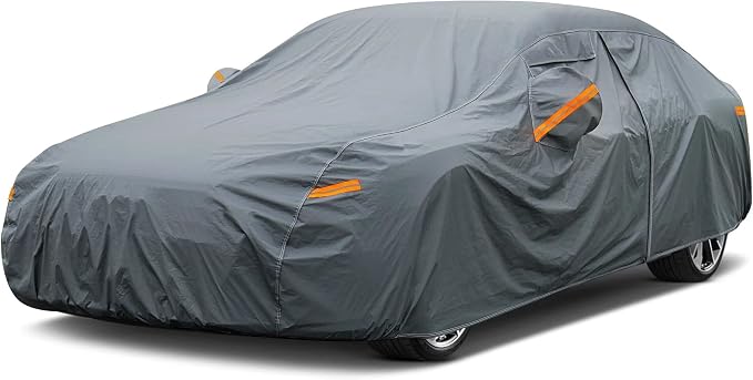 16 Layers Car Cover Waterproof All Weather, Heavy Duty Full Exterior Cover by GUNHYI