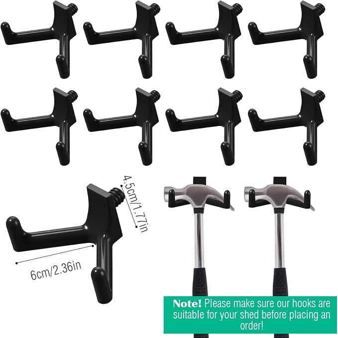 8 Pcs Shed Storage Tool Hooks Accessories Compatible - Image 2