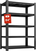 5 Tier Metal Shelving Unit 84" H x 48" W x 24" D, 3000LBS Adjustable Storage by SYLOUGH
