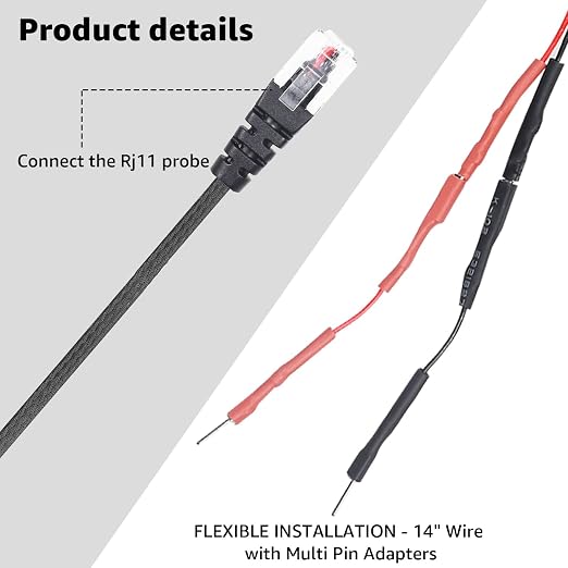 2PCS RJ11 Replacement Mirror Wire Power Cord - Image 3