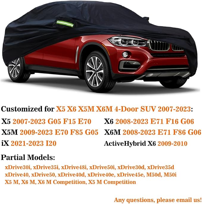 Car Cover Compatible with BMW X5 X5M X6 X6M, Custom Waterproof All Weather Car - Image 2