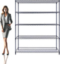 60"x18"x72" Black 5-Tier Premium Wire Shelving NSF 4000 LBS MAX Capacity Heavy by UtilityBasics