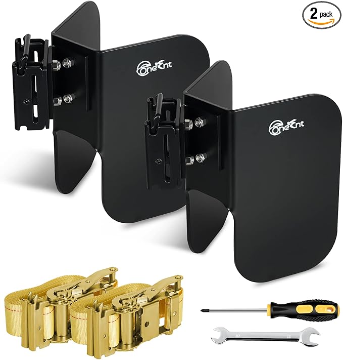 2pcs E-Track Wheel Chock & Strap Kit |E Track Motorcycle Wheel chocks by Onesnt