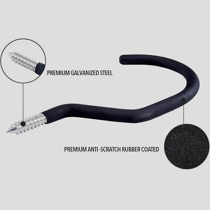 SMARTOLOGY Extra-Large Bike Hook, Bicycle Storage Hanger, Rubber Coated Heavy - Image 3