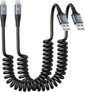 Coiled Lightning Cable, iPhone Charger Cable 3FT by KIYODA