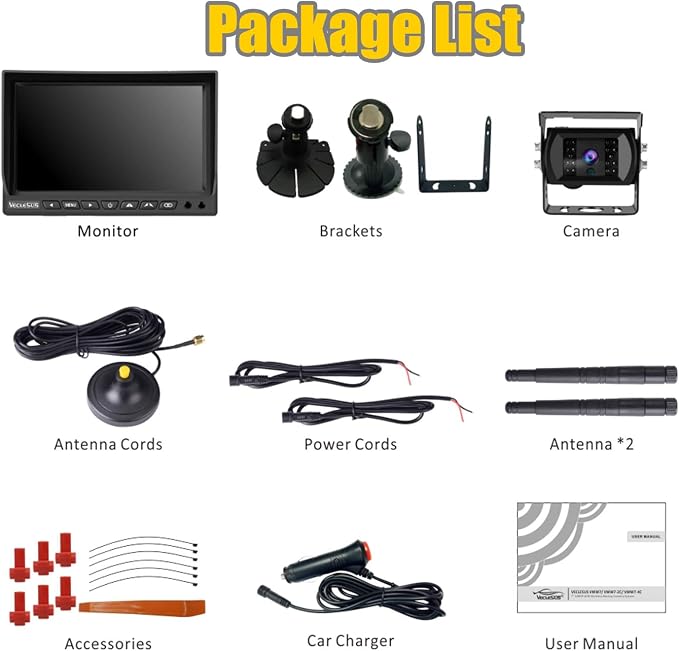 Wireless Backup Camera for Trucks VMW7 high Definition 1080P 7” IPS Monitor - Image 9
