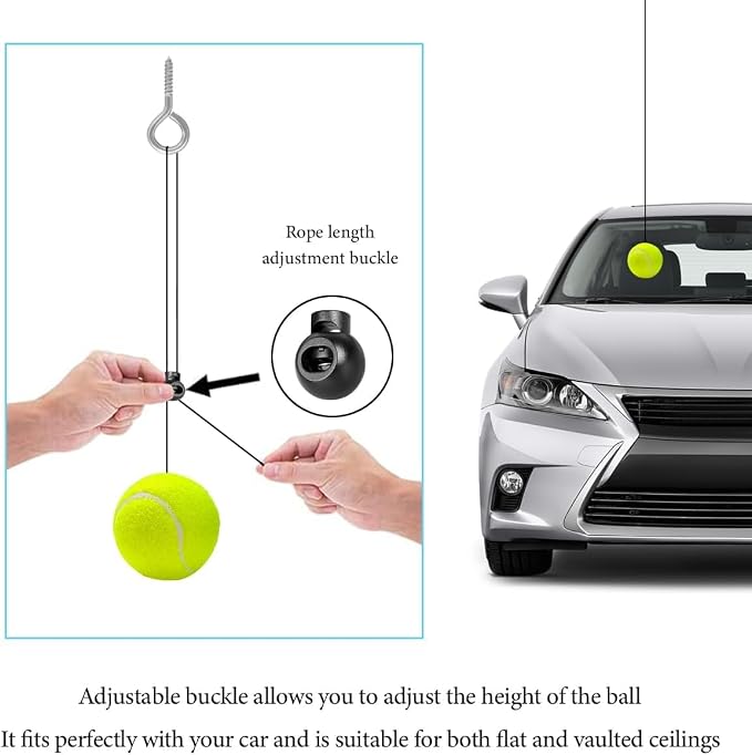2PC Garage Parking Assistance Tennis Balls, Garage Car Stop Indicator, Garage - Image 5